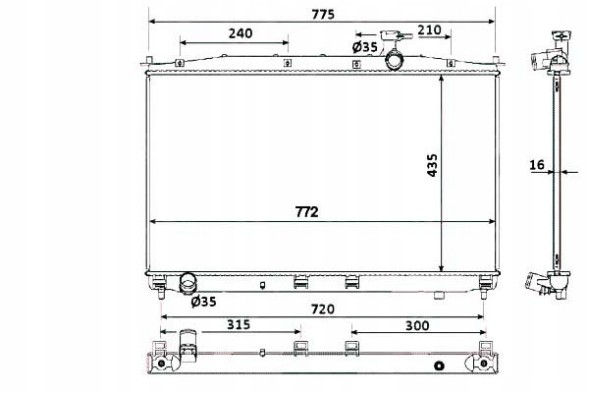 NRF 86232549 NRF Nrf radiator hyundai santa fe ii 2,2crdi/2,7 06-12