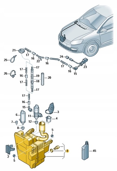 Volkswagen OE 6C0955453H Volkswagen oe 6c0955453h washer fluid tank, glass