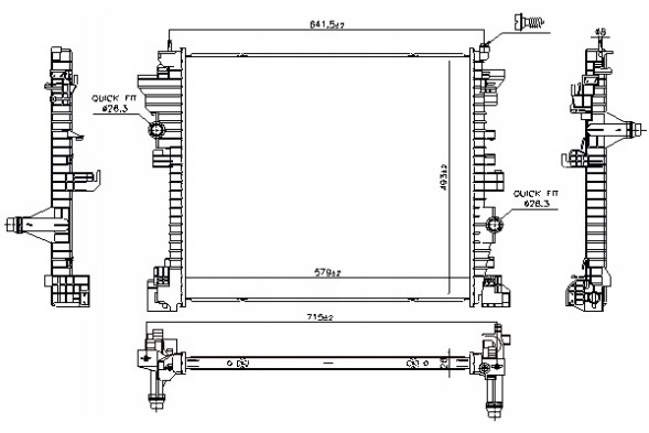 Nissens 606568 Water engine cooler alfa romeo giulia stelvio 2.0 2.2d 2.9 10.15-