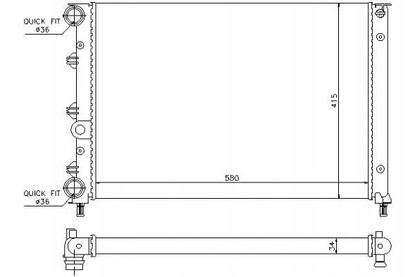 Nissens PRO/60052 NIS Engine cooler alfa romeo 147 1.6/1.6lpg/2.0 01 + collision assistant #34