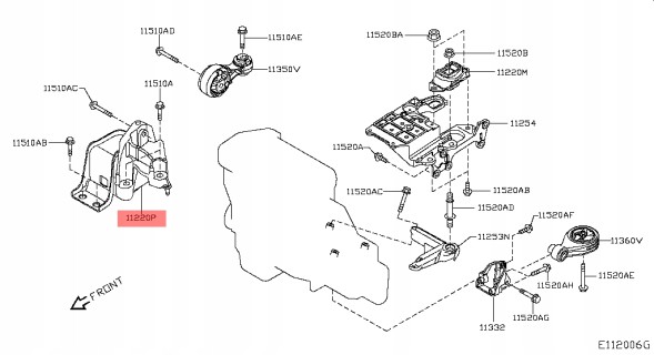 Nissan OE GP|11210-1KB0B, 112101KB0B, NISSAN ORYGINAŁ Nissan juke 2010-2019 | 1.5 dci | engine cushion right original