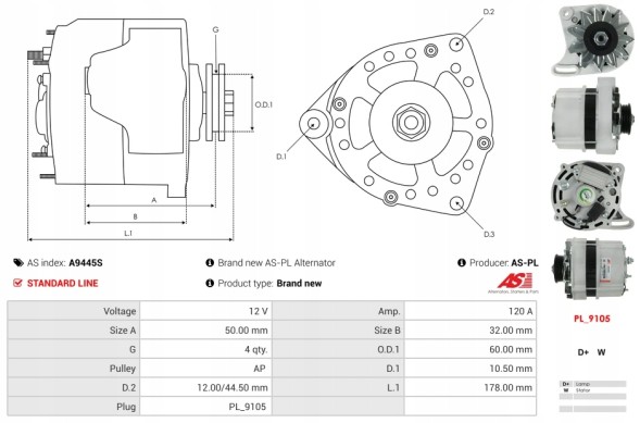 AS-PL A9445S Lombardini engine 0.7; engine 0.9; engine 1.4; engine 1.4; engine 1.6; engi