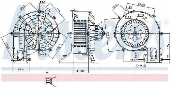 Nissens 87401 Blower air supply fan 87401 nissens