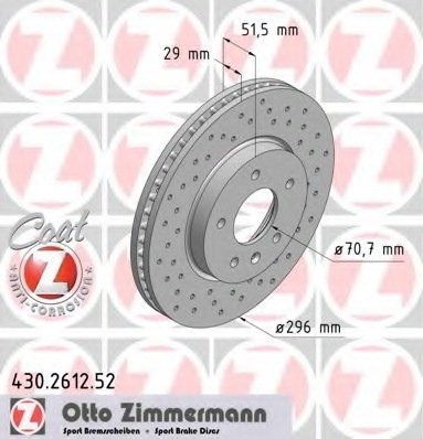 Zimmermann  Brake disc. Opel antara 06- front