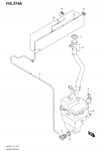 Suzuki OE  Suzuki kizashi - washer tank
