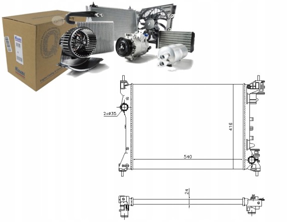 Nissens  Engine cooler alfa romeo mito fiat doblo opel + collision assistant #34