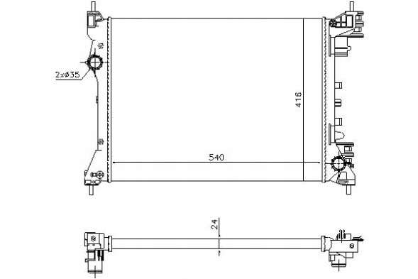 Nissens  Engine cooler alfa romeo mito fiat doblo opel + collision assistant #34