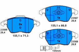 ATE PRO/13.0460-7226.2 ATE Brake pads audi front a1 tt 1,2-2,0 07- ate + collision assistant #34