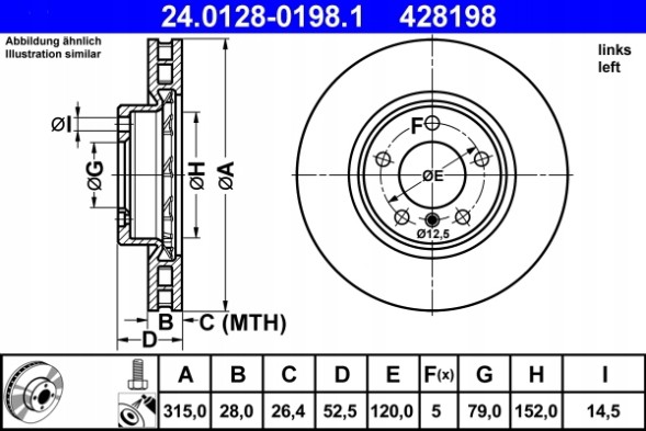 ATE  Ate brake disc bmw 3 e36 m3 92-00 lp
