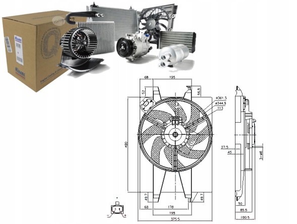 Nissens  Radiator fan (with housing) ford c-max fiesta + collision assistant #34