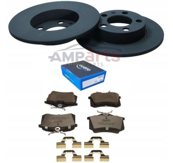Quaro  Skoda rapid (nh3 nk3 nk6) 2015- 2x discs + brake pads rear + plates 230mm