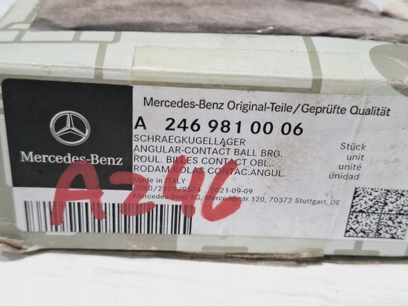 Mercedes-Benz OE ŁOŻYSKO KOŁA PIASTY PRZÓD LEWE PRAWE MERCEDES CLA C117 GLA X156 A-KLASA W176 B-KLASA W246 OE A2469810006 TOMASZ8611 Hub wheel bearing front mercedes cla c117 gla x156 a-class w176 w246 oe