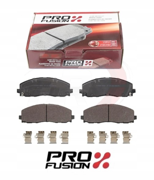 Pro Fusion RL89Y6 Chrysler pacifica fwd 2017-2025 brake pads front + plates