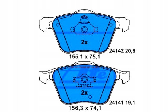 ATE 58890967 ATE Ate13.0460-7188.2 brake pads volvo front xc90 2,4 + driver assistant #33