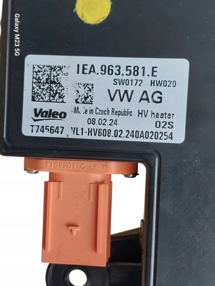 Valeo 1EA.963.581.E Electric heater valeo 1ea.963.581.E original new