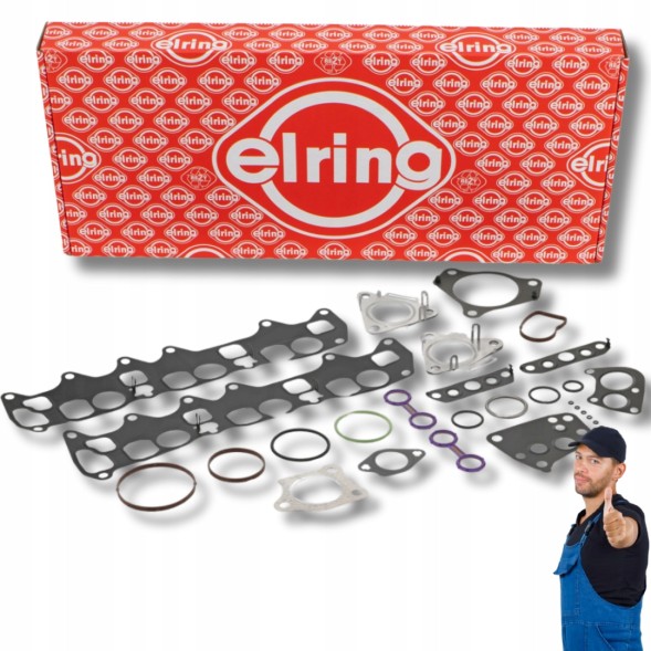Elring KOMPLETNY ZESTAW USZCZELEK CHŁODNICY MERCEDES V6 OM642 Mercedes 3.0 v6 om642 cdi oil cooler gasket set
