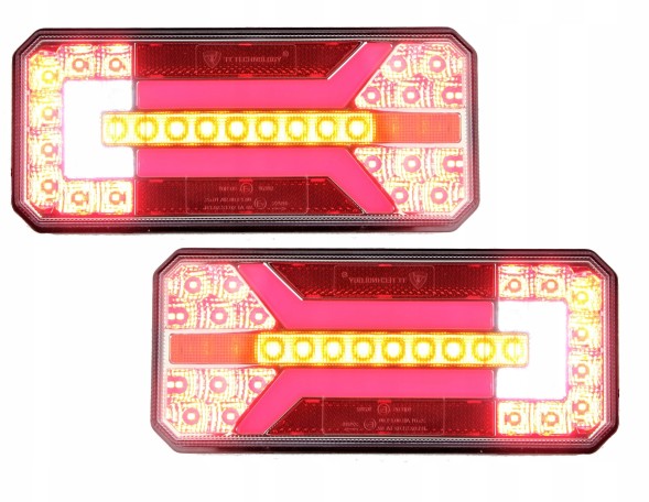 CHINA 66052 LAMPY TYLNE LEDOWCA Led combined led rear lamps 12-24v 5 functions dynamic steering set.