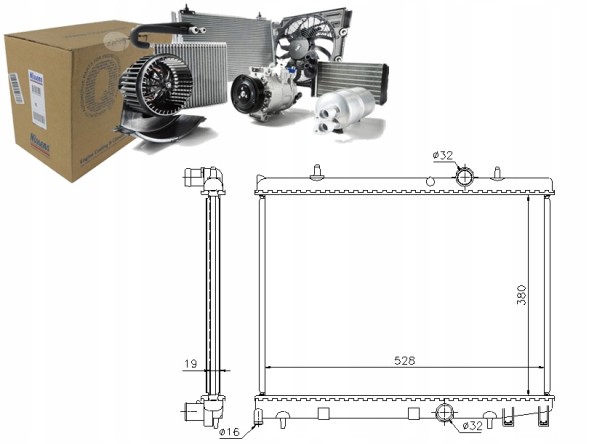 Nissens NIS63504(iMOTO) Engine cooler peugeot 206 1.6d 05.04- nissens + driver's essential #37