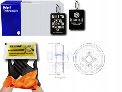 Delphi DELBF574#AC-PPPP+K Brake drums 2pcs renault nissan scala micra iv #petrolhead pro+ kit10