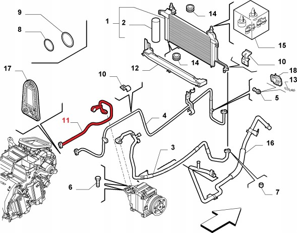 Fiat OE 51704278 Air conditioning cable fiat stilo 51704278