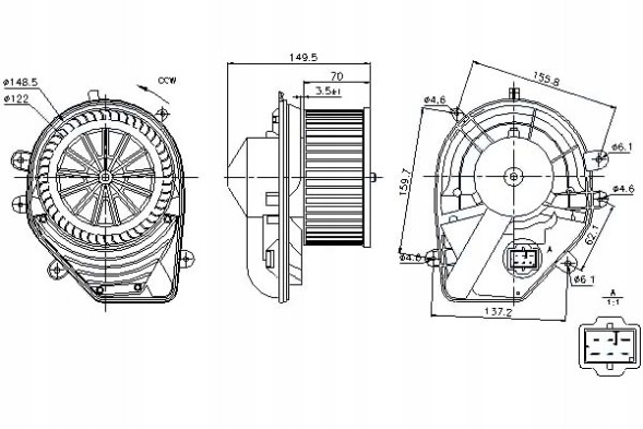 Nissens NIS87060/RS1 Blower fan nissens vw8353 8ew009159081 + set collision #23