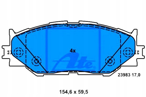 ATE 13.0460-5770.2/ATE Ate brake pads lexus front is 2,2-2,5 05- + driver assistant #28