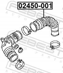 Febest 02450-001 Flexible hose, air installation