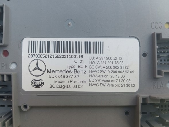 Hella A2979005212 A2979017503 A2069029105 A2069029205 Comfort module sam a2979005212 mercedes