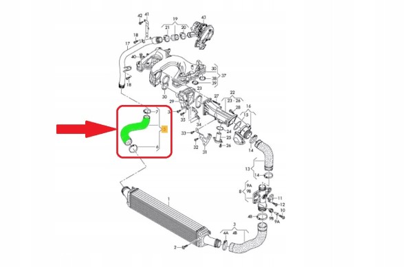 Turborury 2506700022192 Turbo intercooler hose audi a6 3.0 tdi 4g0145738ab