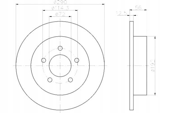 Hella 8DD 355 107-901 Hella 2 x 8dd355107-901 brake disc