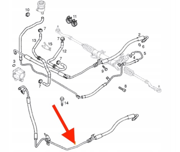 EACS 93853734 Power steering hose supply pipe renault trafic ii 2.5 dci 8200401459