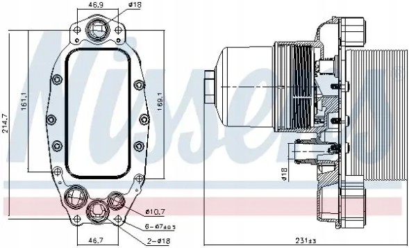 Nissens  Engine oil cooler 90948 nissens jaguar