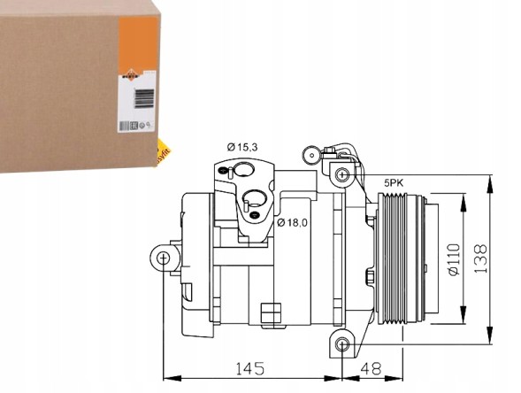 NRF  Air conditioning compressor bmw x5 00- nrf + collision assistant #34