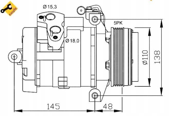 NRF  Air conditioning compressor bmw x5 00- nrf + collision assistant #34