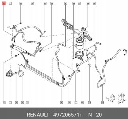 Renault OE 497206571R Cable wsp.Ukł.Kier.R master iii