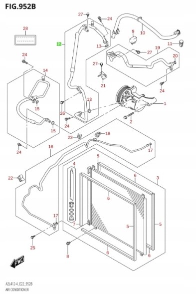 Suzuki OE 95710-80S00 Suzuki swift mk8 - condenser air conditioning cable - bulkhead wall 1.2 hu