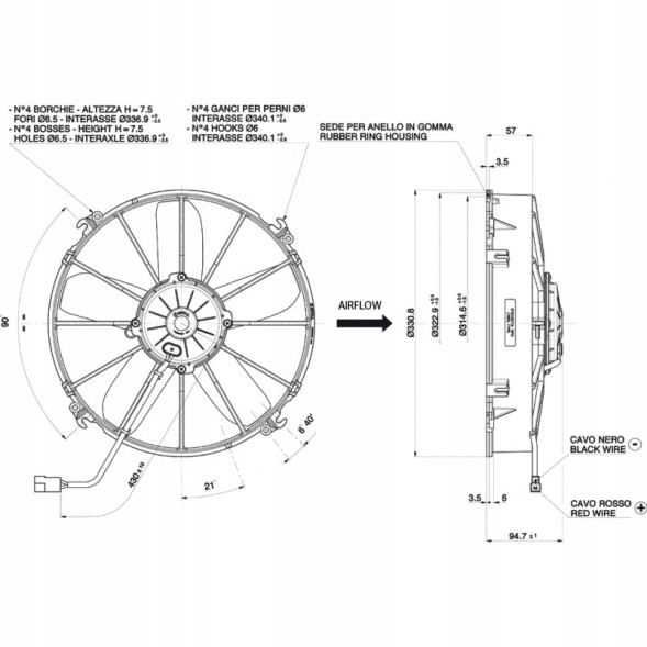 Spal 3501001 Air conditioning fan spal va01-ap70/ll-36a