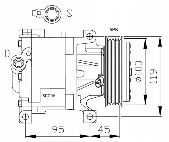 NRF  Air conditioning compressor abarth 500 / 595 / 695, 500c / 595c / 695c fiat