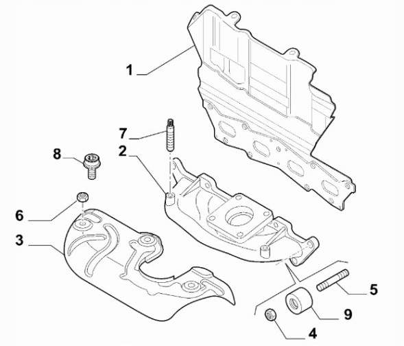 Fiat OE 55236503 55282011 TP 55282011 Exhaust manifold 1.4 turbo oe fca alfa romeo giulietta mito jeep