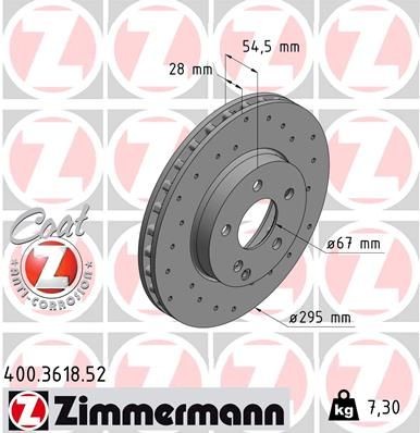 Zimmermann  Brake disc zimmermann sport coat z front mercedes e w211 02-09 295mm