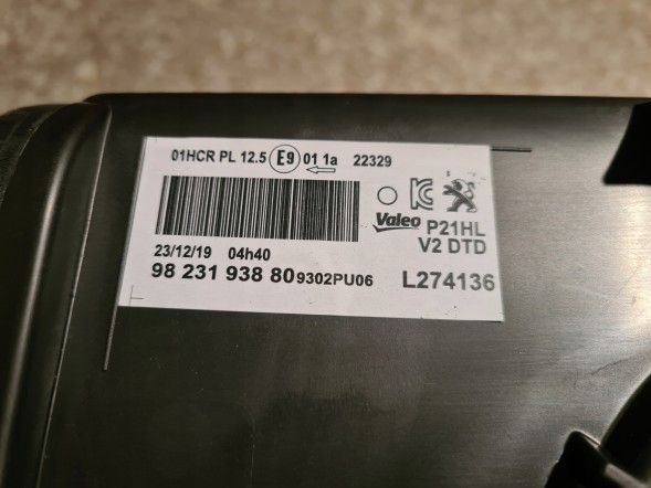 Peugeot OE  Peugeot 208 ii 2008 lamp front right left ordinary