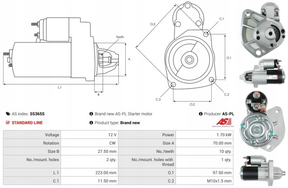 AS-PL S5365S Ram 1500 5.7, ram 2500 5.7, ram 3500 5.7, ram 4000 5.7 01.2005-12.2008