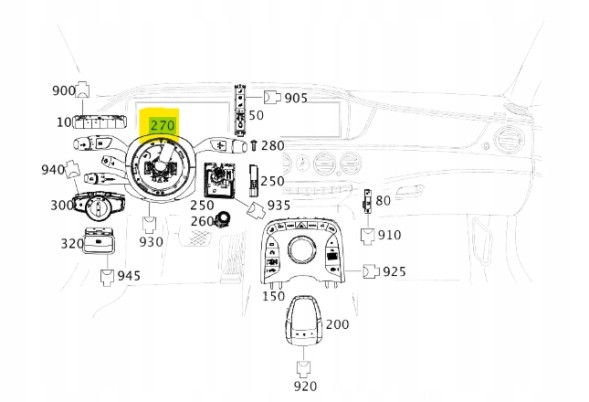 Mercedes-Benz OE  Steering column cover module mercedes s w222 a2229007608
