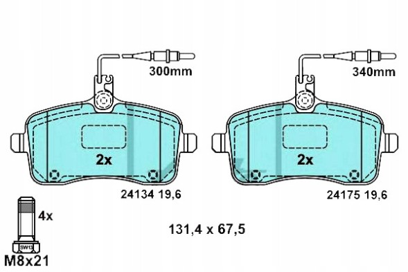 ATE  Ate13.0470-2891.2 set of brake pads ceramic + driver assistant #33