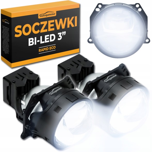 Auto Gamma Soczewki projektory Bi-LED 3\ Lenses projectors bi-led 3" rapid eco regeneration headlights 2pcs.