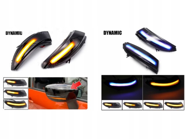 WOLLER YELLOW BLUE RENAULT Flashers dynamic mirrors for renault clio iv mk4 bh rs kh 2013 -16