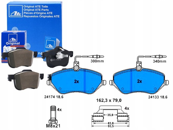 ATE  Ate13.0460-2892.2 brake pads peugeot front 407/60 + driver assistant #33