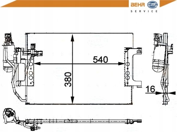 Behr Hella Service 8FC 351 301-394 BRH/GIFT Air conditioning condenser mercedes a-class in 168 98- + driver assistant #31