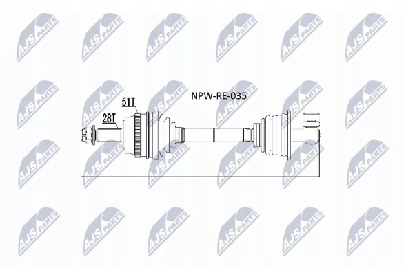 NTY  Drive axle front left renault master ii 1997-2013