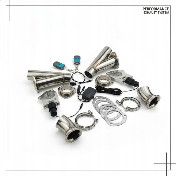 CHINA  Exhaust throttle 12v 63mm dual valve with remote control